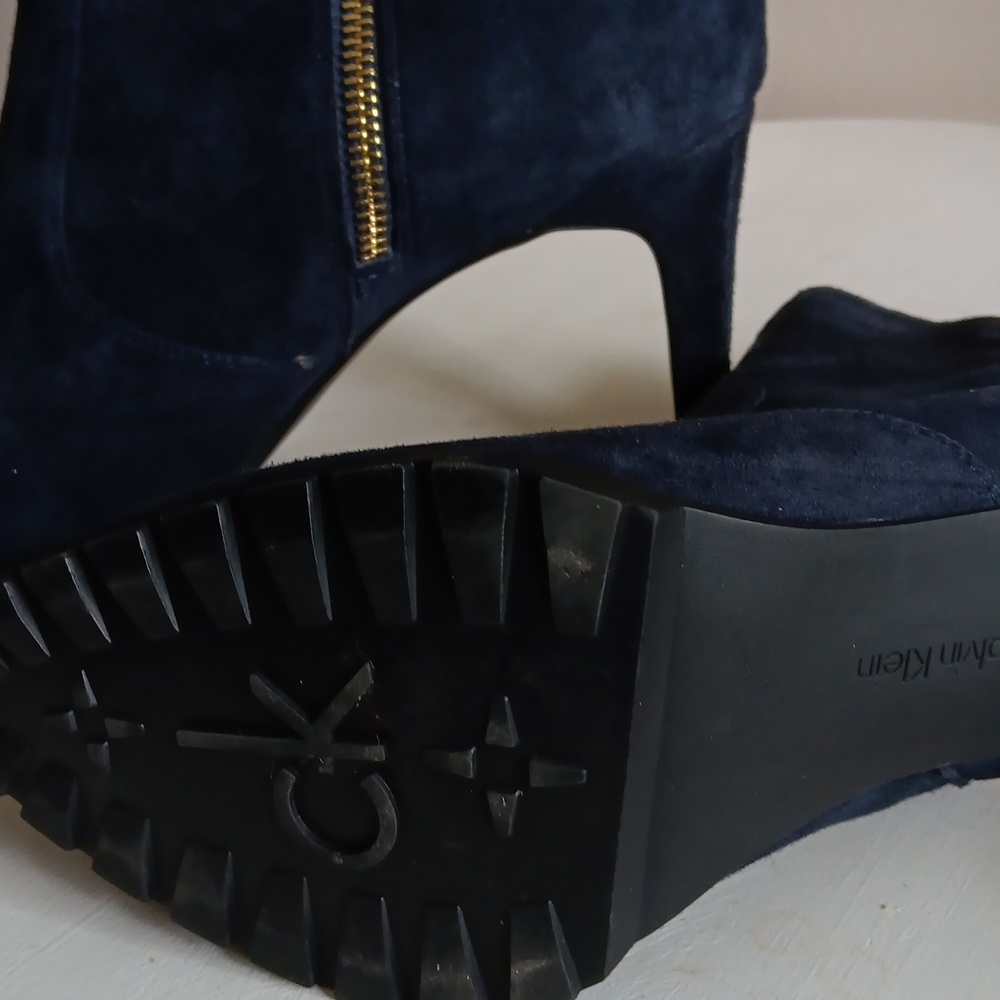 Calvin Klein Dark Blue Ankle Booties - Picture 6 of 8